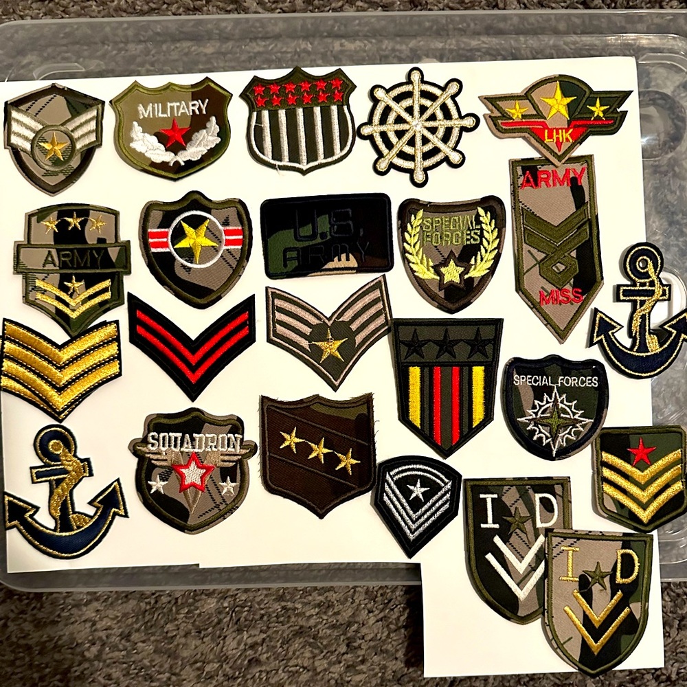 SOLDIER BADGE IRON ON SET of 24